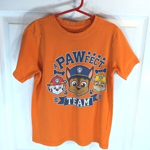 Paw Patrol Boys Orange Graphic Tee Size 6X Short Sleeve Cotton T-Shirt